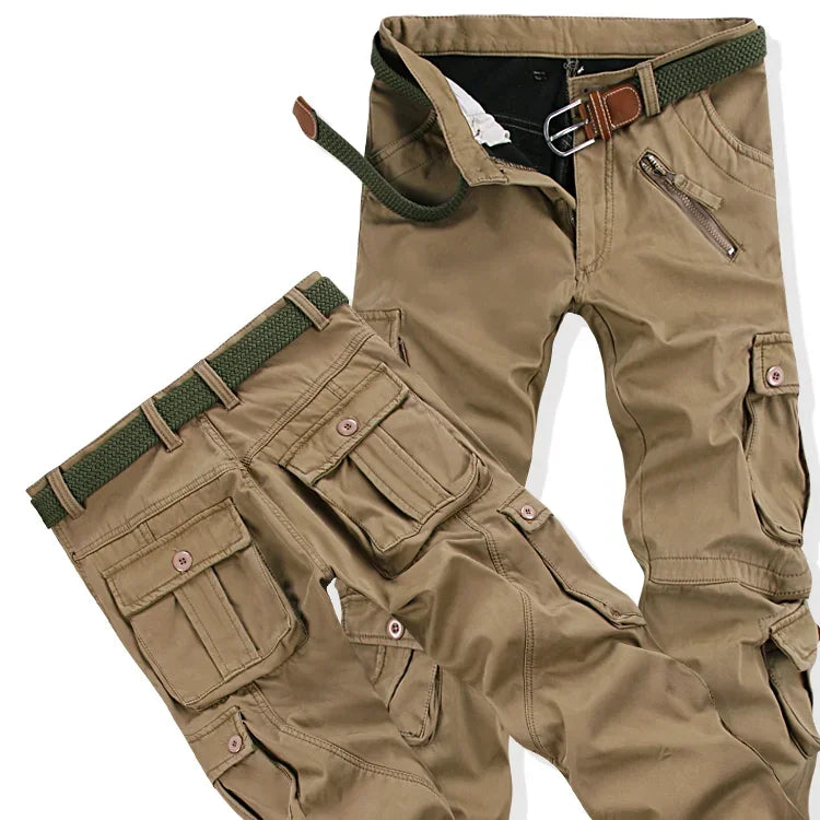 Warm Cargo Pant Casual Fleece Pocket Fur Trouser Plus Size Brushed Baggy Jogger