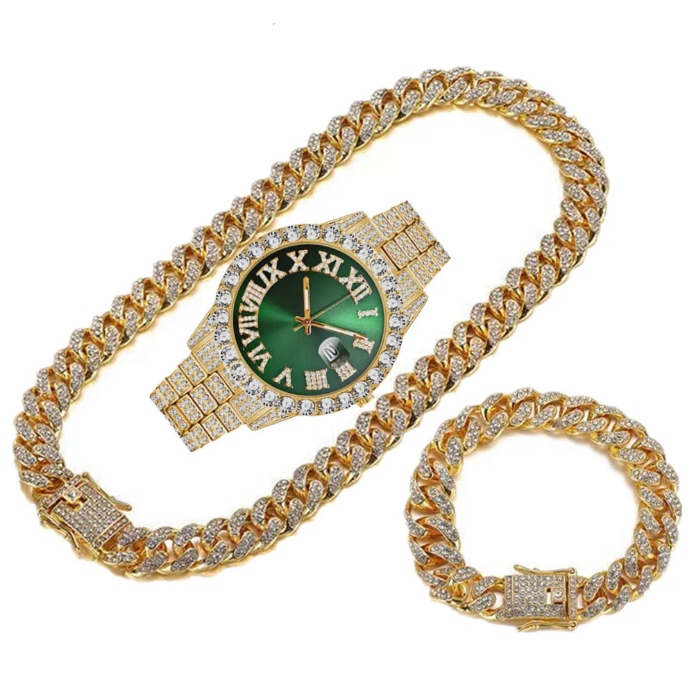 3pcs/Set Gold Watch Set
