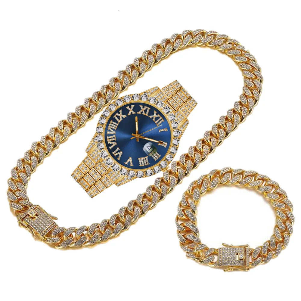 3pcs/Set Gold Watch Set