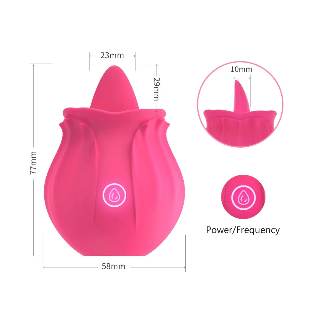 Rose Big Mouth Rose Vibrator 9 Vibrating Nipples Clit,Massager!