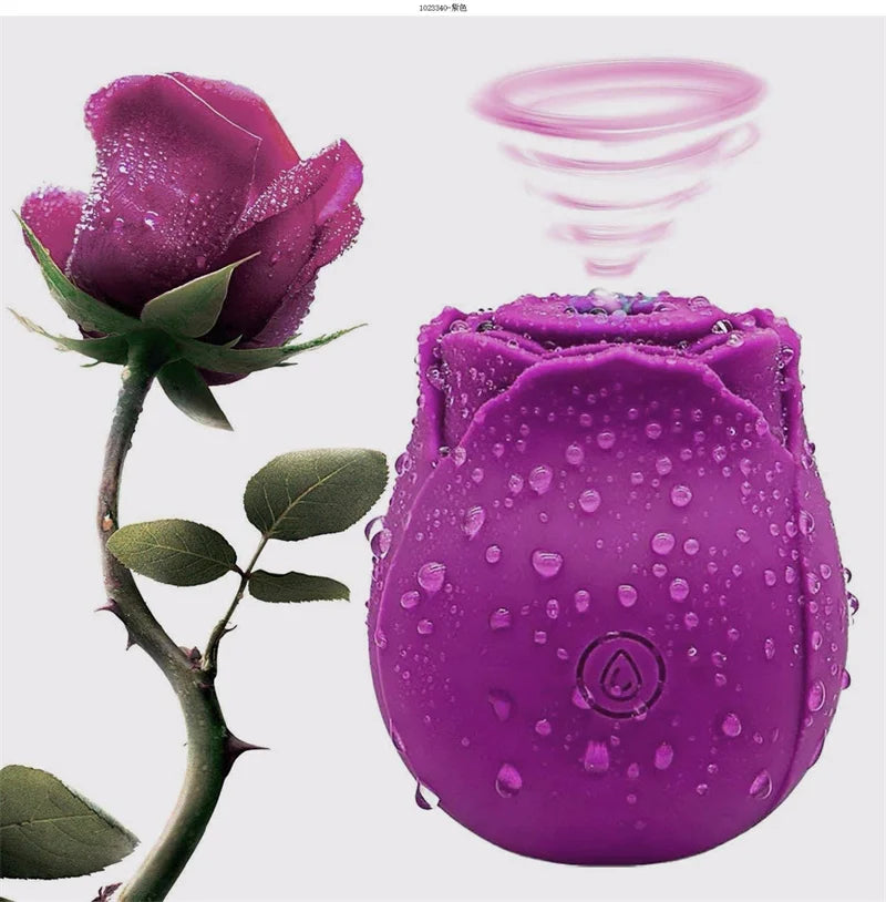 Rose Big Mouth Rose Vibrator 9 Vibrating Nipples Clit,Massager!