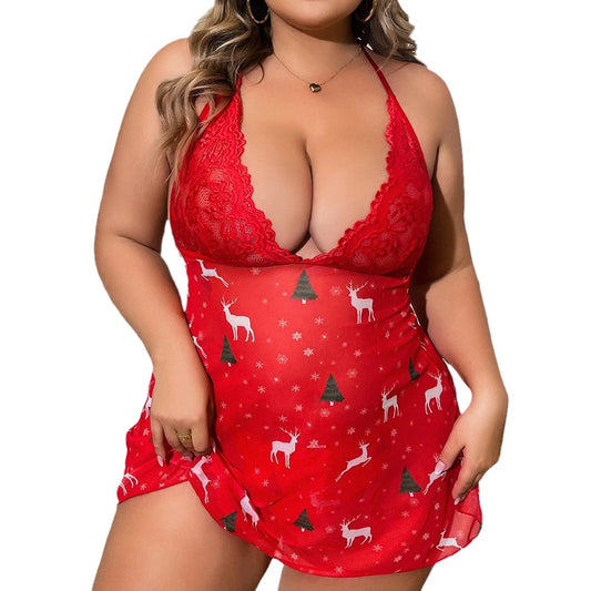 Women Backless SexyPlus Size see Through Lace Sexy Lingerie