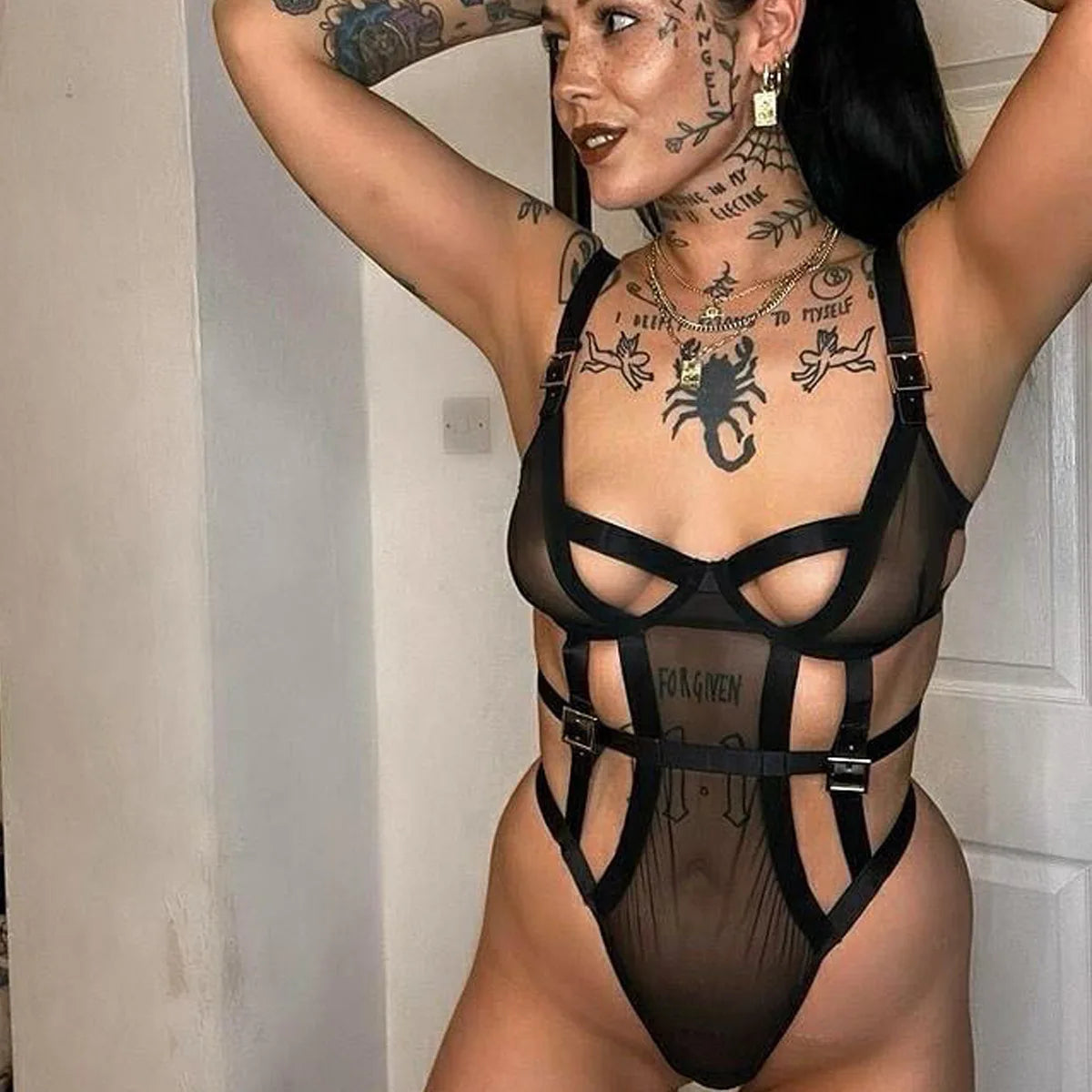 2022 in Stock Sexy Black Lingeries for Sex Sexy Mature Women